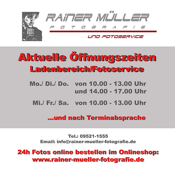 Öffnungszeiten Ladenbereich